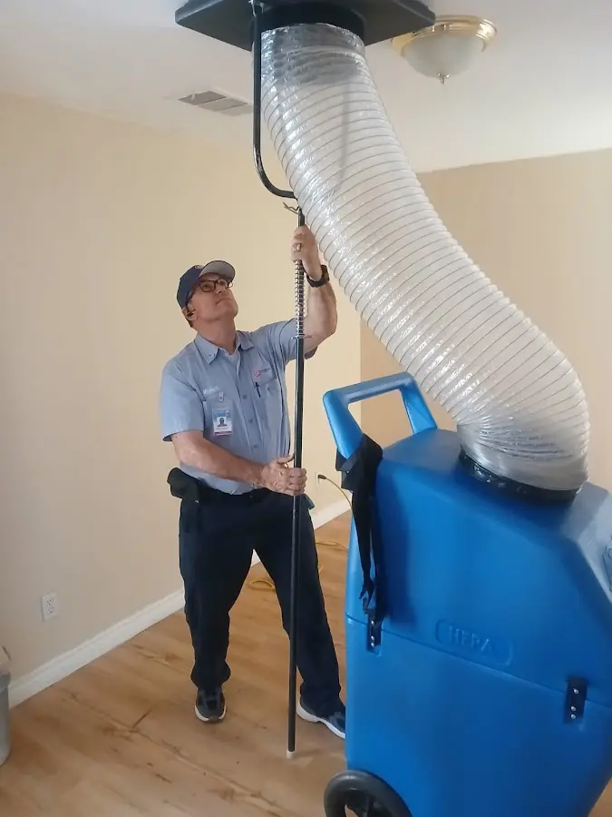 Mini Split Installation technician using HEPA equipment in Shawnee